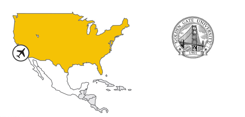 Map USA + Logo Golden Gate Univeryity