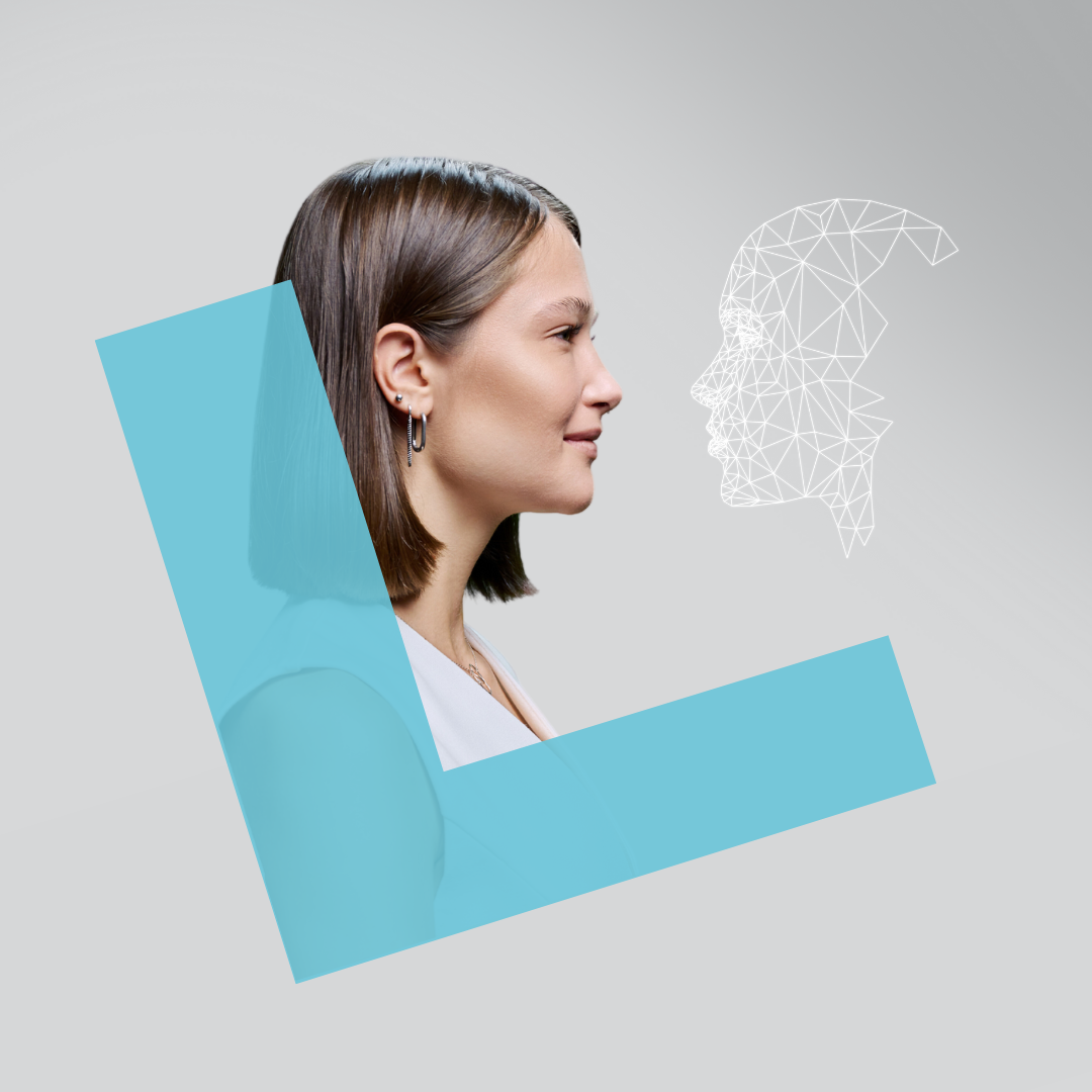 Frau mit KI Gesicht Quadrat