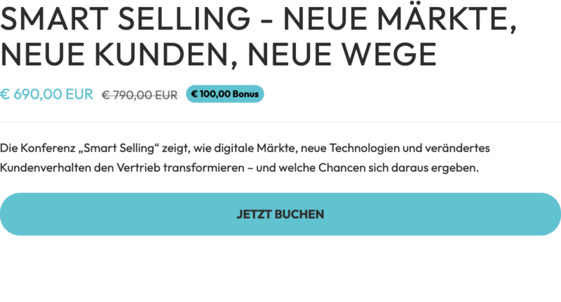 Smart Selling - Neue Märkte, neue Kunden, neue Wege - Jetzt buchen